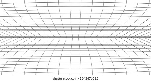 3d wireframe perspective grid room template design vector illustration background. Empty 3 dimension virtual room with perspective wireframe grid geometric sketch. Cyber virtual line interior frame.