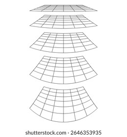 3d wireframe perspective grid room template design vector illustration background. Empty 3 dimension virtual room with perspective wireframe grid geometric sketch. Cyber virtual line interior frame.