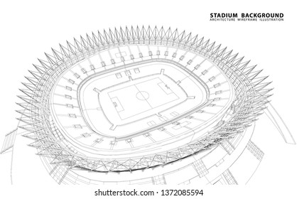 3d Wireframe Stadium Sport Arena Stock Vector (Royalty Free) 1372085594 ...