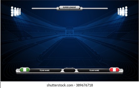 3D wireframe of stadium or sport arena. vector