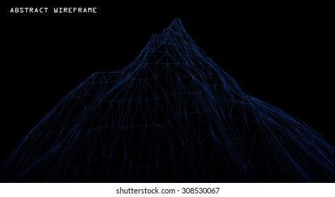 3D Wireframe Terrain. EPS10 Vector