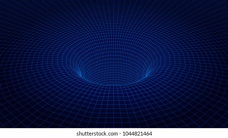 3d wireframe tunnel. Futuristic background. Cyber technology. Vector illustration.