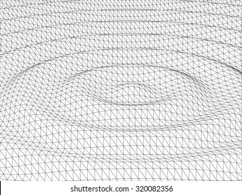 3d Wireframe Wave Surface