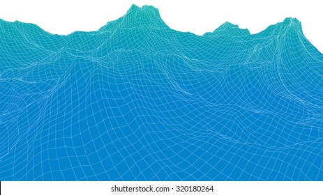 3d Wireframe Wave Surface