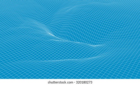 3d wireframe wave surface