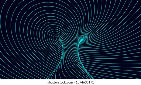 3D  wireframe wavy contour.  Futuristic Technology Style. Perspective Grid Background Texture.