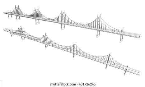 3d wireframeof bridge