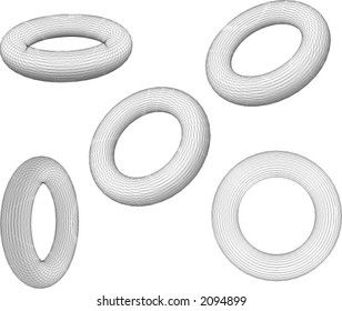 3D wireframes of circular objects