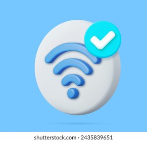 3d wireless connection and sharing network on internet. Hotspot access point 3d for digital and online coverage. Broadcasting area with internet. 3d rendering. Vector illustration