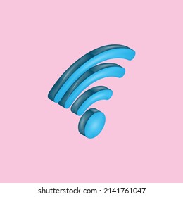 3d Wireless Network Symbol, internet network symbol icon and logo for design. Vector illustration on isolated  background