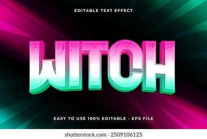 3d witch gradient scary text style effect template editable text effect