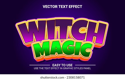 3d witch magic editable text effect