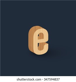 3D wood font, vector