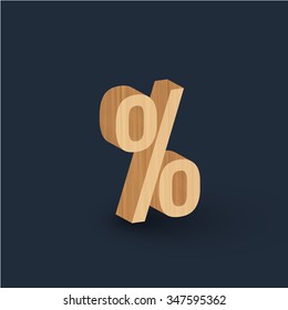 3D wood font, vector