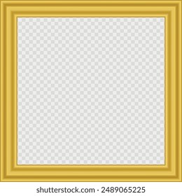 Marco de madera 3D. Borde de madera con textura vintage dorado cuadrado. Cubierta de Antiguas. Lugar para el texto. Antiguas marcos rectangulares de oro antiguo para cuadros o fotografías. Plantilla Ilustración vectorial.