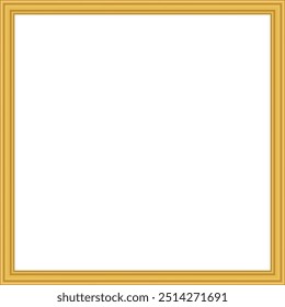 Marco de madera 3D. Frontera de madera texturizada vintage dorada cuadrada. Portada de Antiguas. Lugar para el texto. Antiguas marcos rectangulares de oro antiguo para cuadros o fotografías. Ilustración vectorial de Plantilla.