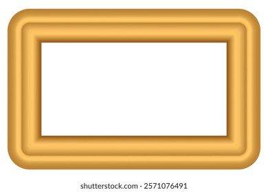 3D wood frame. Squared golden vintage textured wooden border. Vintage cover. Place for text. Vintage antique gold rectangular frames for paintings or photographs. Template vector illustration.