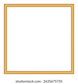 3D wood frame. Squared golden vintage textured wooden border. Vintage cover. Place for text. Vintage antique gold rectangular frames for paintings or photographs. Template vector illustration.