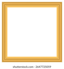 3D-Holzrahmen. Quadratischer goldener, vintage strukturierter Holzrand. Vintage-Cover. Platz für Text. Vintage antike Gold rechteckige Rahmen für Gemälde oder Fotografien. Vorlage, Vektorgrafik.