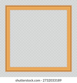 Quadro de madeira 3D. Fronteira de madeira quadrada dourada vintage texturizada. Cobertura vintage. Lugar para texto. Quadros retangulares de ouro antigo vintage para pinturas ou fotografias. Modelo de ilustração vetorial.