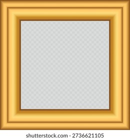 3D wood frame. Squared golden vintage textured wooden border. Vintage cover. Place for text. Vintage antique gold rectangular frames for paintings or photographs. Template vector illustration.