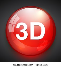 3d word button  