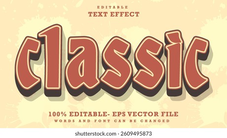 3d Word Classic Editable Text Effect Design, Effect Saved In Graphic Style