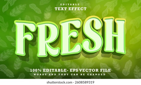 3d Word Fresh Editable Text Effect Design Template, Effect Saved In Graphic Style