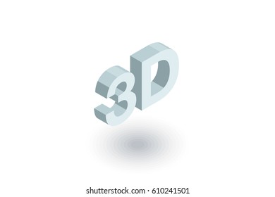 3D word isometric flat icon. 3d vector colorful illustration. Pictogram isolated on white background