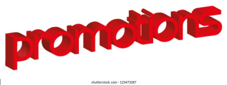 3d word PROMOTIONS  isolated on white