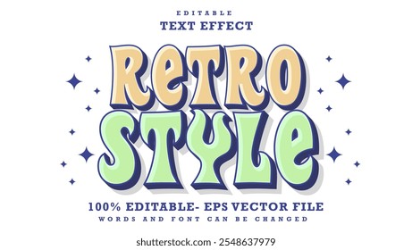 3d Word Retro Style Editable Text Effect Design, Effect Saved In Graphic Style