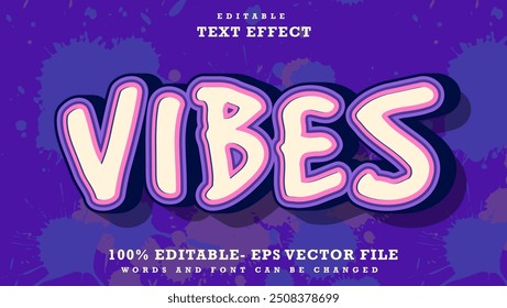3d Word Vibes Editable Text Effect Design, Effect Saved In Graphic Style
