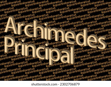 3d words "Archimedes Principal" on a texturized  background. The letters of the word are extruded. Seamless texture.