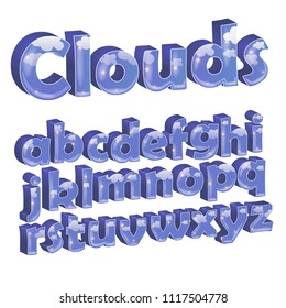 3d words clouds on a white isolated background using a fashionable gradient