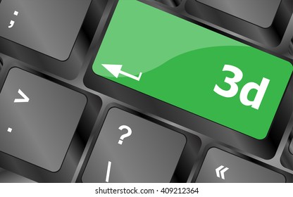 3d words symbol on a button keyboard. Keyboard keys icon button vector