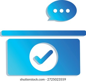 3D Workspace Desk Icon for Task Completion and Office Productivity