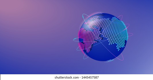 3d world concept. World planet, vector earth sphere illustration