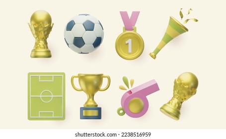 3D World Cup Icon Vector