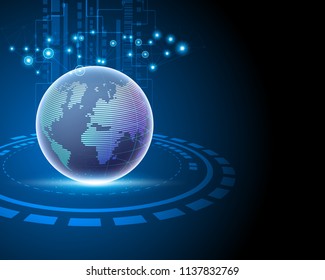 3d World global internet network connection big data information technology connecting business model concepts. Vector illustration eps10