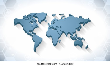 3d world map for official company