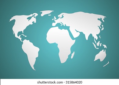 3d world map vector illustration. Simplistic and schematic design.