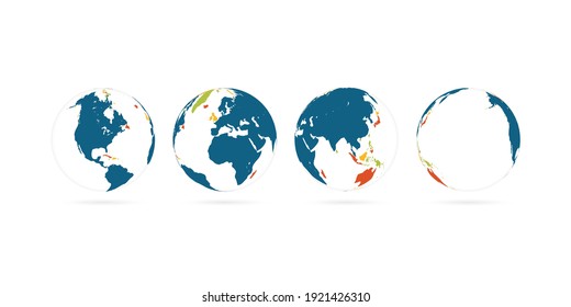 3D World Maps Vector Make Colorfully || 4 Views