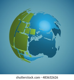 3D world vector design illustration for advertising