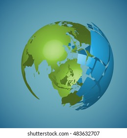 3D world vector design illustration for advertising
