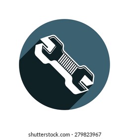 3d wrench detailed vector illustration. Work tool, three-dimensional spanner. Repair instrument icon, best for use in advertising and design.