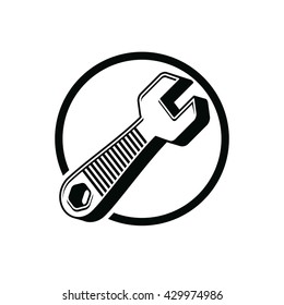3d wrench detailed vector illustration. Work tool, three-dimensional spanner. Repair instrument icon, best for use in advertising, branding and design.