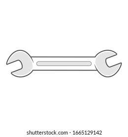 3d wrenches vector design. Wrench icon in vector format. Wrench in grey colour with white background. Wrench symbol in simple form.