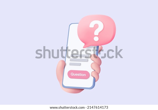 3d written questions with a choice of\
answers, devised for the purposes of survey or statistical study,\
survey, questionnaire. exam checklist icon. 3d question mobile\
phone vector render\
illustration