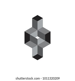 3D Y letter with 3D Polygonal logo design vector