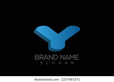 3D Y Logo Vector - Modern Vector Letter Y 3D Logo Design